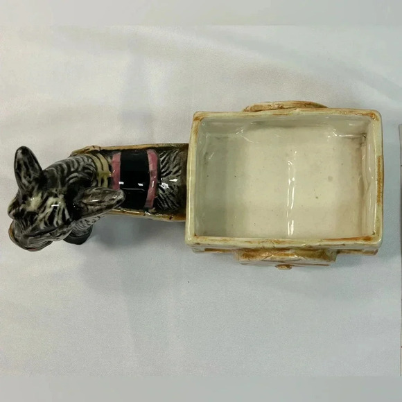 Vintage Ceramic Donkey Pulling Cart Planter Made  in Occupied Japan - Picture 2 of 14